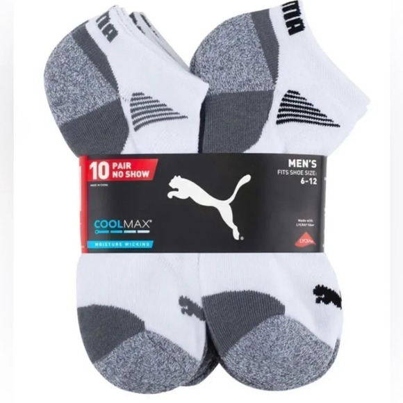Men’s Puma socks 10 Pk white - Picture 1 of 5
